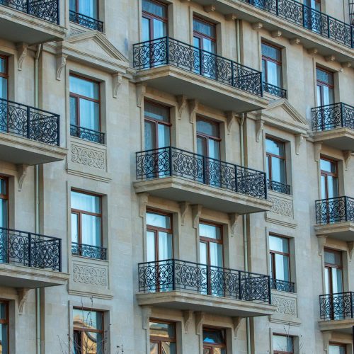 residential building with windows and balconies